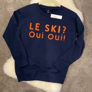 J.Crew Ski Navy Sweatshirt NWT